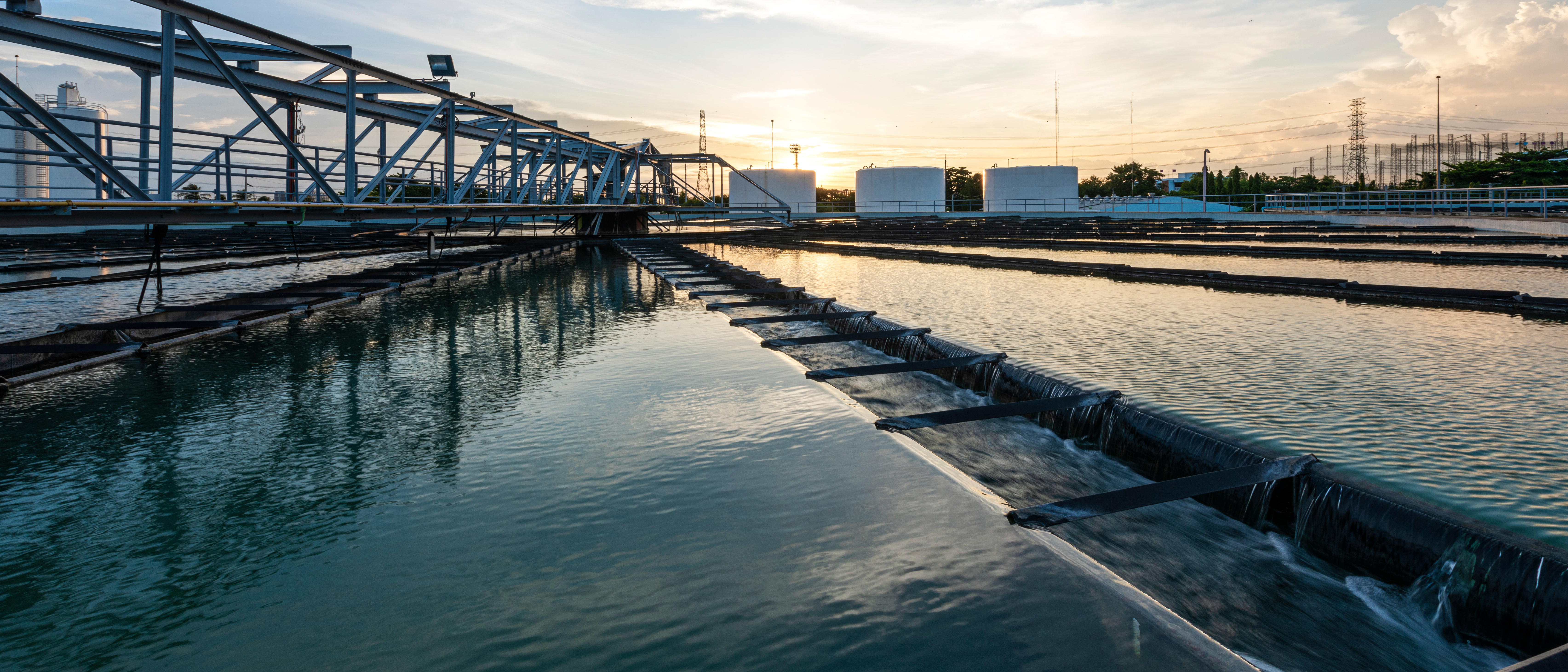 Water treatment plant. Microbiology of drinking water production